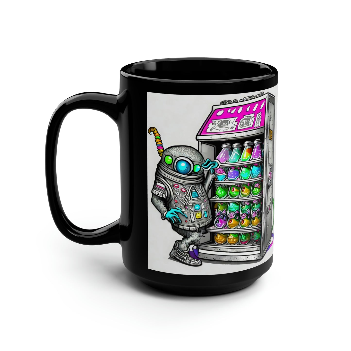alien vending machine funky art coffee Mug, 15oz